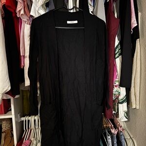 Black Open Front Cardigan